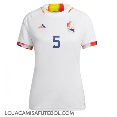 Camisa de Futebol Bélgica Jan Vertonghen #5 Equipamento Secundário Mulheres Mundo 2022 Manga Curta
